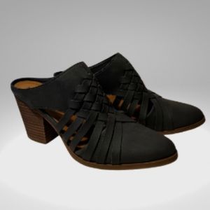 Universal Thread Womens Gray Suede Pointed Toe Block Heel Mules size 7.5